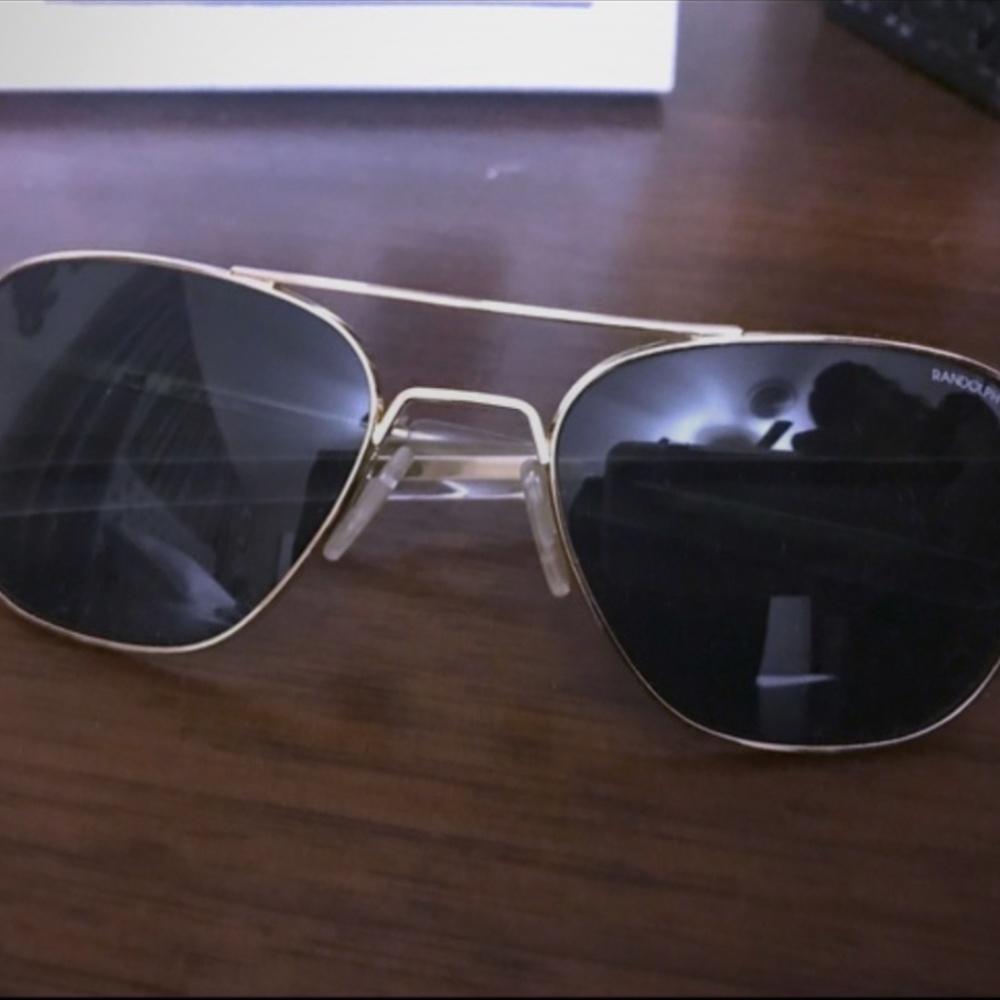 Randolph 23k Gold Aviator Sunglasses - 55- 140mm
